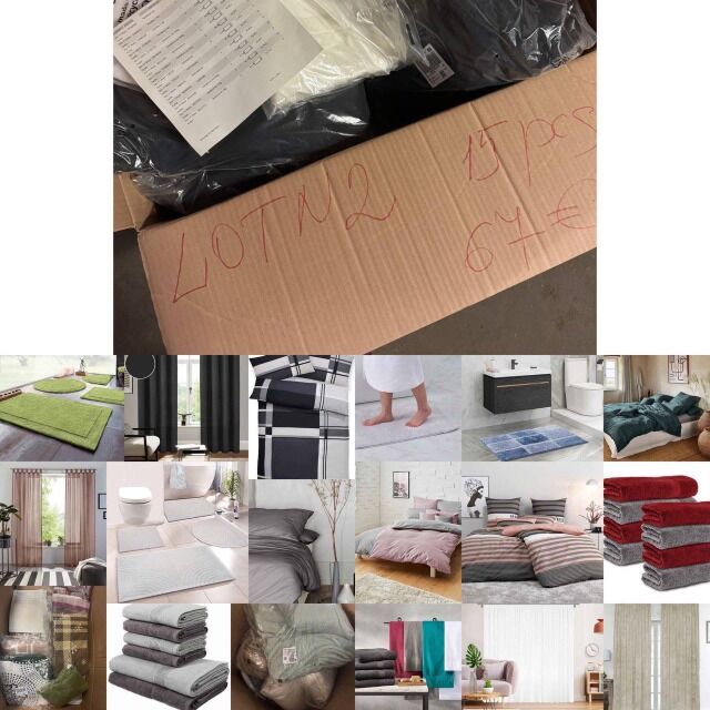 67 € für 15 Stück – Markenhaushaltswaren Mix (Kategorie A/B/C), Bettwäsche, Handtücher, Vorhänge u.v.m., Versand aus Deutschland