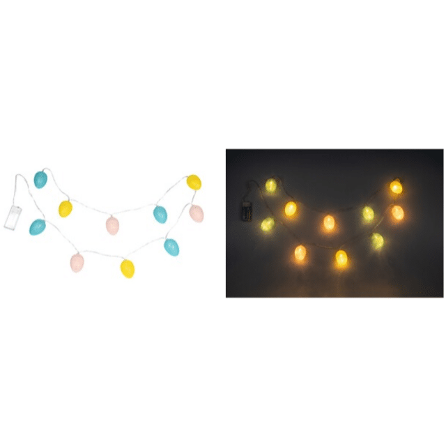 LED-Lichterkette Ostern Oster-Deko Dekoration Eier LED Dekolicht Bunte Farben Fensterdeko Türdeko Restposten