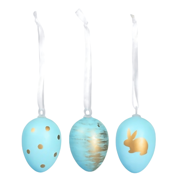 Deko-Ostereier Osterdekoration Türkis Ostereier Deko Dekoeier Hängedeko Osterdeko Frühlingsdeko Kunststoffeier Restposten