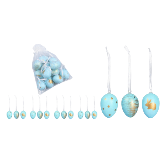 Deko-Ostereier Osterdekoration Türkis Ostereier Deko Dekoeier Hängedeko Osterdeko Frühlingsdeko Kunststoffeier Restposten