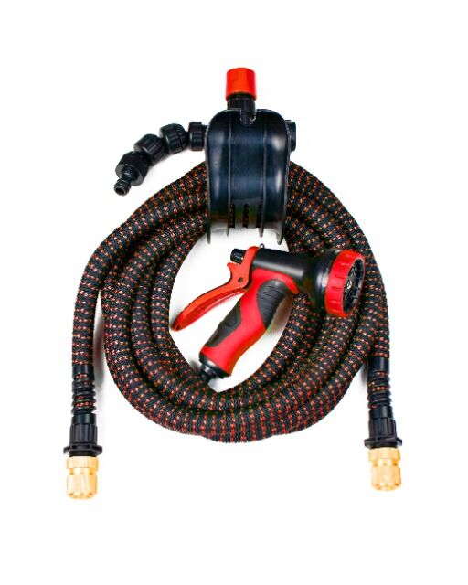 Stretch-Gartenschlauch mit 8-in-1 Sprühpistole orange