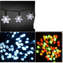 Ersatz-Solar-Lichterkette mit Batteriebox Blau