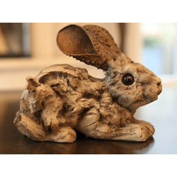 Süßes Hasenbaby im Holz-Design