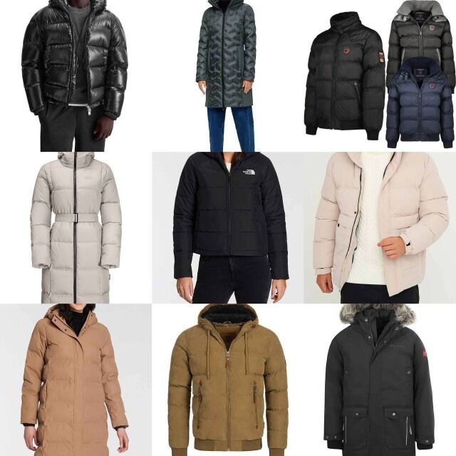 ab 20 € Wintermarkenjacken Mix Herren & Damen, Parkas, Daunenjacken, Mäntel, Größen 38–54, Original-Stock deutscher Marken