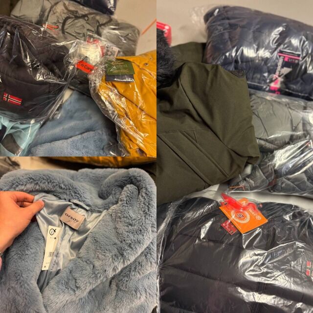 20 € Winterjacken Mix Herren Damen, Parkas Daunenmäntel Größen 38–54, Top Marken Tommy Hilfiger Jack Wolfskin Levi’s Columbia