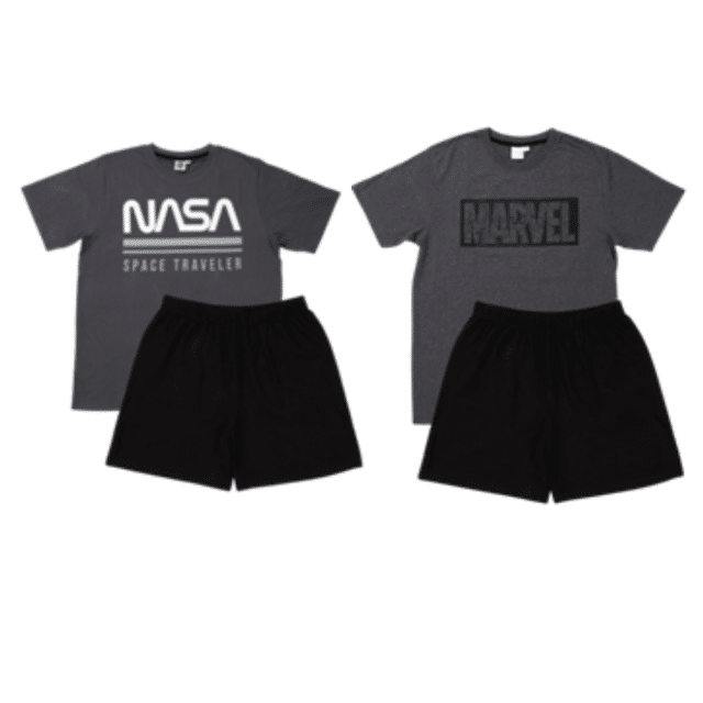 Herren Lizenz Pyjama kurz Herrenmode Lizenzware Baumwolle Schlafanzug Nachtwäsche Schlafkleidug Schlafset Restposten Mix