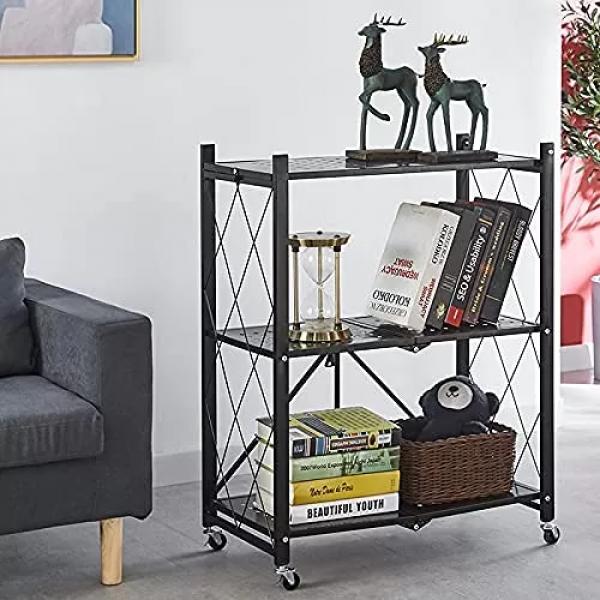 MaxRack™ mobiles, klappbares Metall-Lagerregal - 3 Ebenen