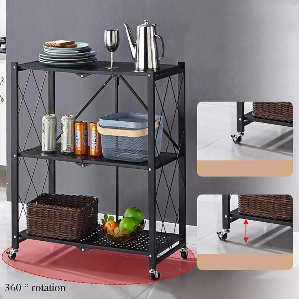 MaxRack™ mobiles, klappbares Metall-Lagerregal - 3 Ebenen