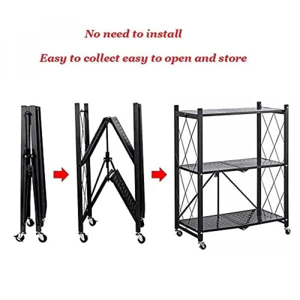 MaxRack™ mobiles, klappbares Metall-Lagerregal - 3 Ebenen