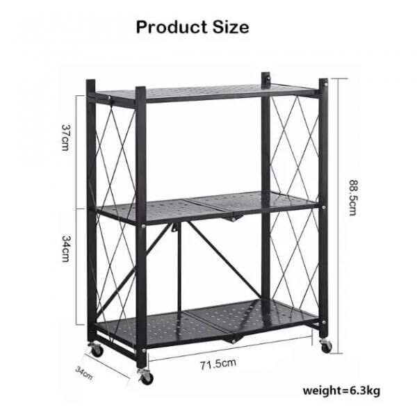 MaxRack™ mobiles, klappbares Metall-Lagerregal - 3 Ebenen