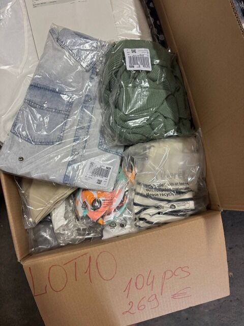 269 € Lot Nr.10 Sommermix 104 Stk Markenbekleidung Damen & Herren, Retailwert 6760 €, Stückpreis 2,62 €, T-Shirts Kleider Hosen Mix