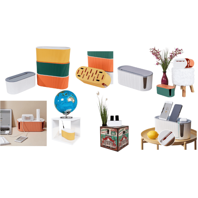 Cable box Cable organizer Box Cable storage box Cable management Cable sorter Storage Cable stash Remaining stock Mix