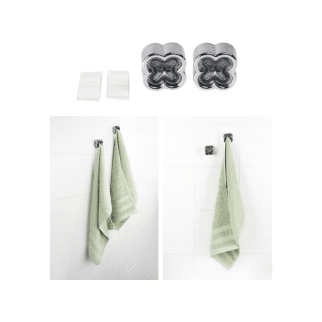 Handtuchhalter 2er Set Badezimmer Doppel Handtuchhaken Modern Bad-Accessoires Badzubehör Wandmontage Restposten
