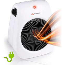 Design Elektroheizung 2000 W weiß - Heizlüfter - Mobiles Heizgerät, Tragegriff