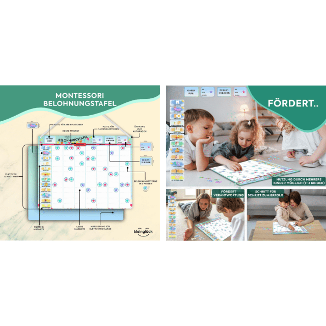 kleinglück Belohnungstafel Planer Magnettafel Montessori Kinder Erziehung Belohnungssystem Aufgabenplaner Lernmaterial Restposten