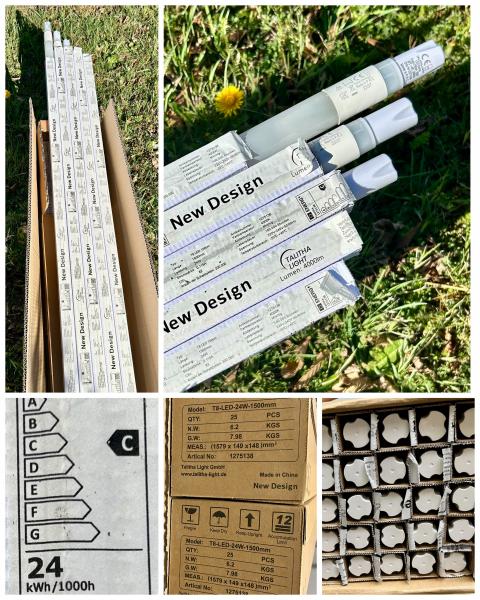 LED-Röhren T8 150cm- 24W - ca. 15 Jahre Lebensdauer - 14 Packung á 25 STK verfügbar