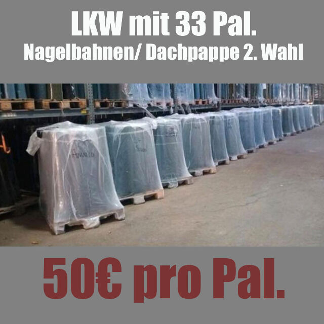 33 Pal. Nagelbahnen Dachpappe v13, R333, R555 2. Wahl