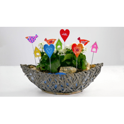 Pflanzstecker aus Holz auf Metallstab, FSC 100%