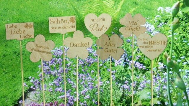 Pflanzstecker aus Holz mit Spruch, FSC 100%