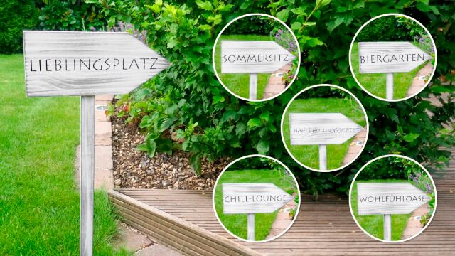 Wegweiser - Holz-Dekoschild, FSC 100%