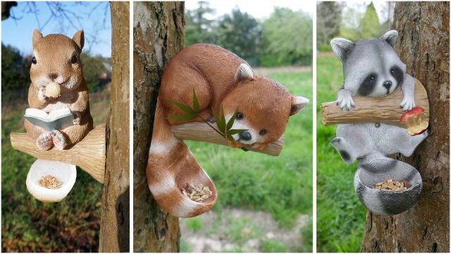 Dekorative Futterschale mit Solarlampe