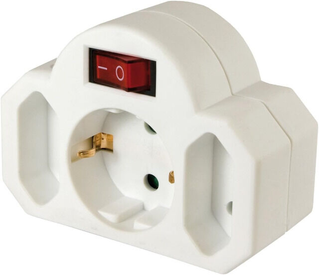 ARCAS - 2+1 Zwischenstecker mit Schalter