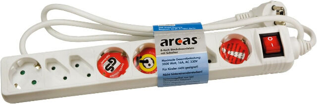 8-fach Steckdosenleiste mit Schalter