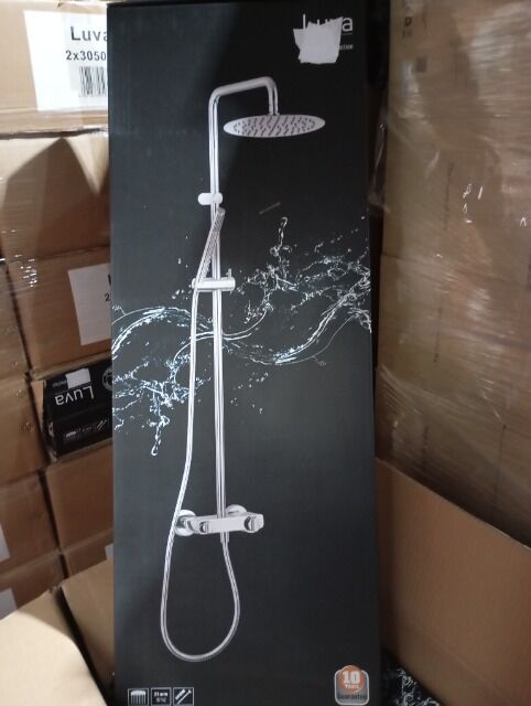 Duschsystem LUVA Selection mit Thermostat und Edelstahl-Regendusche