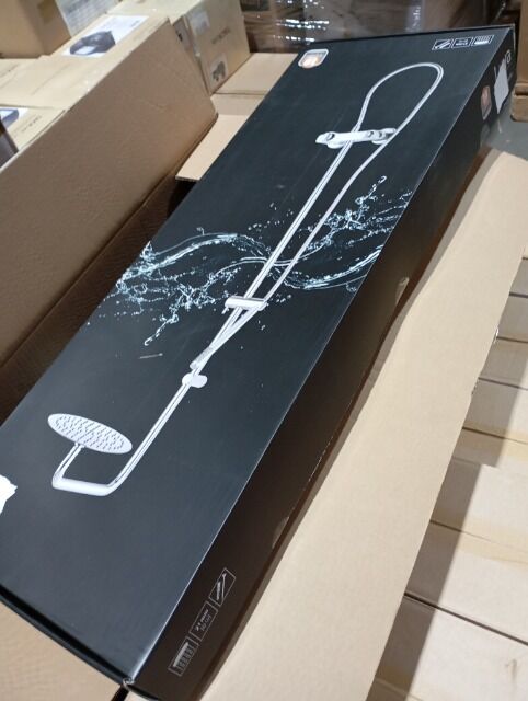 Duschsystem LUVA Selection mit Thermostat und Edelstahl-Regendusche