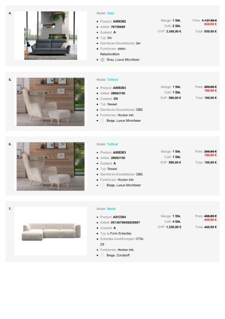 Top Seller im Möbel Sparpreispaket Sessel Sofas Ecksofas Sofa Garnituren