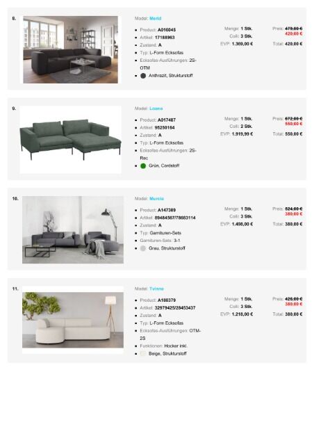 Top Seller im Möbel Sparpreispaket Sessel Sofas Ecksofas Sofa Garnituren