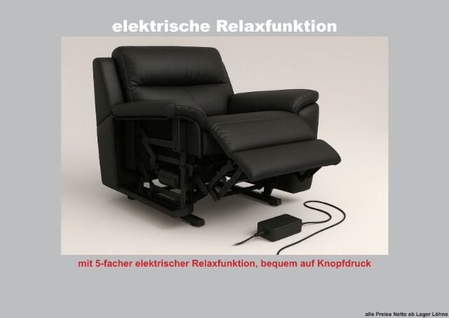 Möbel Sofa Couch Garnitur LEDER 3-2-1 Posten Neu Ware mit elektrischer Relaxfunktion