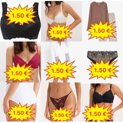 1,50 €/pc. Mix Women's Underwear Bras Tops Slips Strings Shorts Pyjamas Swimwear XS-XXXL from German catalogs fast shipping worldwide