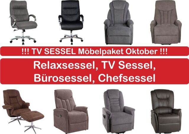 TV Sessel Möbel Paket verschiedene Relaxsessel, Bürostühle und Chefsessel