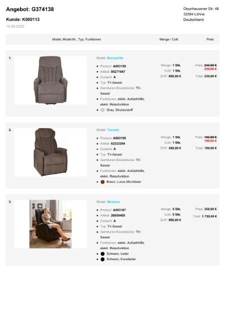 TV Sessel Möbel Paket verschiedene Relaxsessel, Bürostühle und Chefsessel