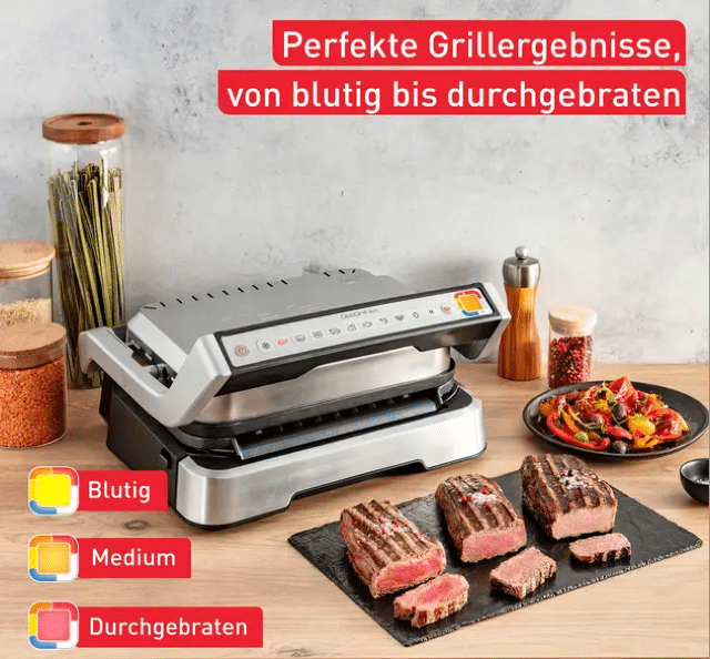 Tefal OptiGrill 4in1 GC774D Silber – Multifunktionaler Elektrogrill