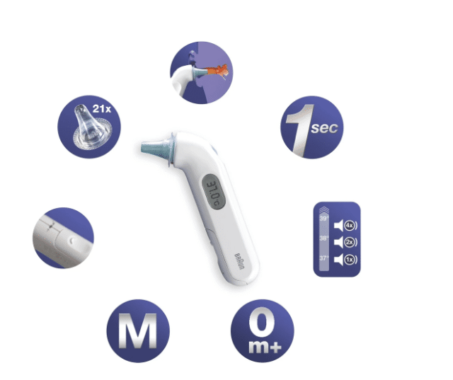 Braun IRT3030WE Infrarot-Thermometer – Kontaktloses Digitalthermometer zur präzisen Temperaturmessung