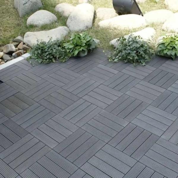 DeckLock™ Ineinandergreifende PVC-Holzimitat-Terrassenfliesen - 12x (30x30cm)