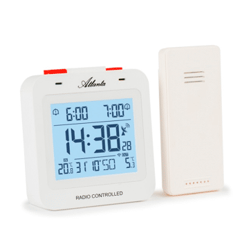 Funkwecker LCD digital, Weckzeiten, Anzeige von Innen- und