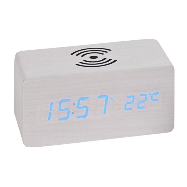 LED-Wecker Digitalwecker  mit Wireless Charging Funktion Induktivladen