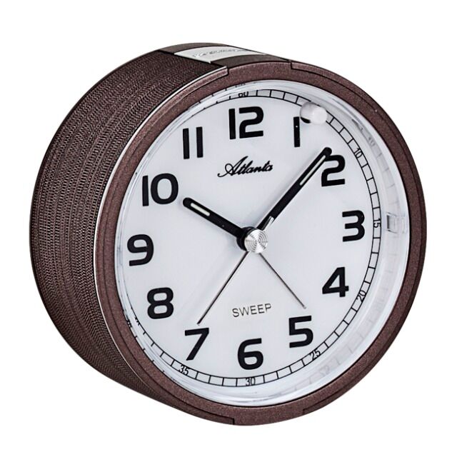 Quartz alarm clock, creeping second, repeater, light, decorative shimmering case, easy-to-read analog numerals
