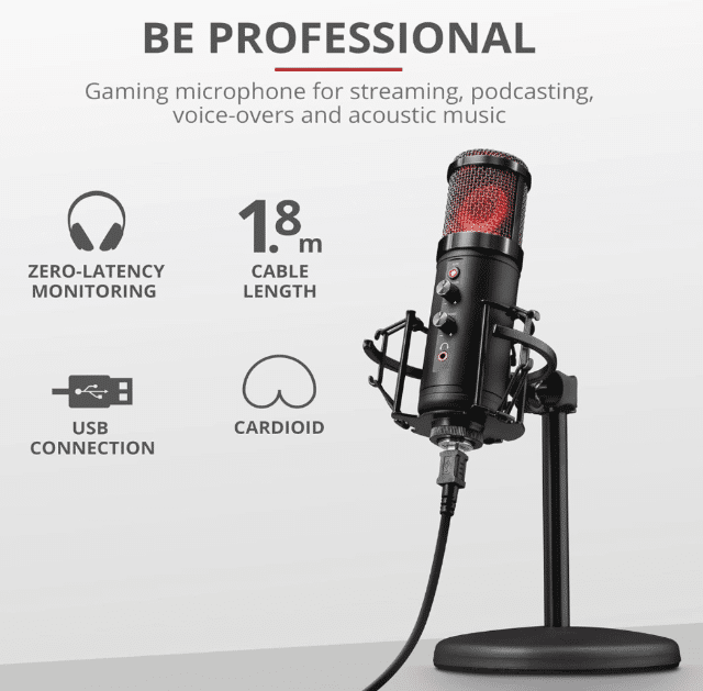 Trust GXT 256 Exxo Gaming & Streaming Mikrofon – USB