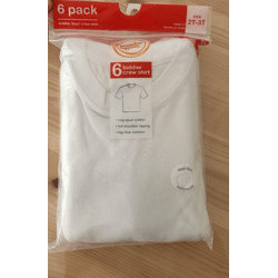 Wonder Nation Kinder T-Shirts 6er-Pack – Für Kinder 2–5 Jahre – Weiß – 100% Baumwolle – Neu & OVP