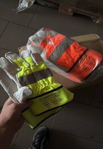 Arbeitshandschuhe - Hi Vis Lederhandschuhe
