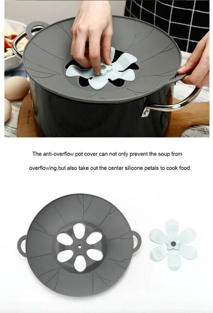 29 cm, 22cm Überkochschutz und Spritzschutz aus Silikon für Pfannen und Töpf zwischen Ø 15-28 cm, Topfdeckel zum Schutz vor dem Überkochen,