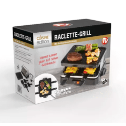 Cuisine Edition Raclette Grill 500W – 4 Personen, Schwarz