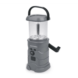 EASYmaxx Solar-Leuchte mit Radio & Dynamo Kurbel – Anthrazit
