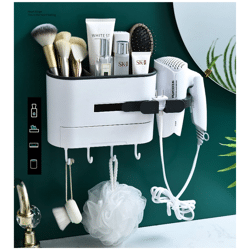 Haartrocknerhalter, Kabelhalter, Badezimmer Organizer-aufbewahrung, Ohne Bohren Ablage Organizer Nagelfrei Selbstklebend Kein Schaden, Kunst