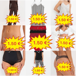 1,50 €/Stück – MIX Damenunterwäsche, BHs, Tops, Slips, Strings, Shorts, Pyjamas und Bademode aus deutschen Katalogen, XS–XXXL