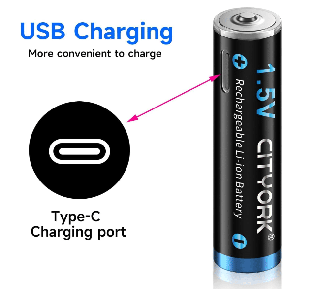 CLV USB-C Wiederaufladbare AAA Batterien – 4er Set A-Ware
